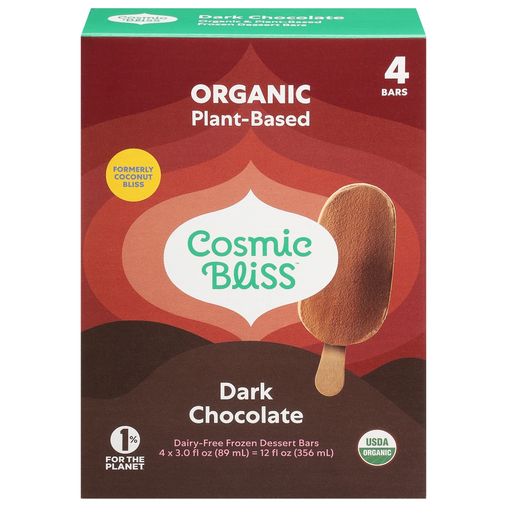 Cosmic Bliss Frozen Dessert Bars, Dairy Free, Organic, Dark Chocolate