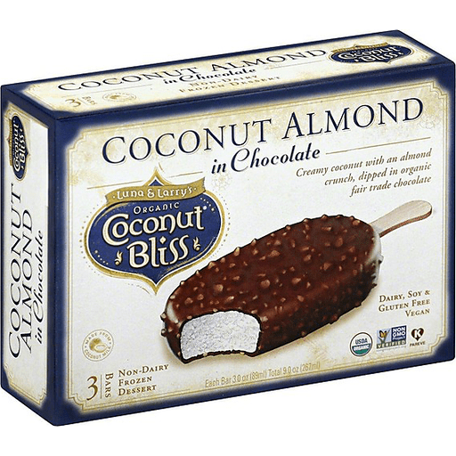 Luna & Larry's Cosmic Bliss Frozen Dessert Bars, Dairy Free, Organic, Coconut Almond Crunch