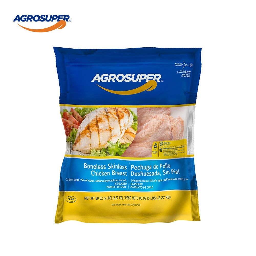Agrosuper Chicken Breast, Boneless Skinless 80 Oz