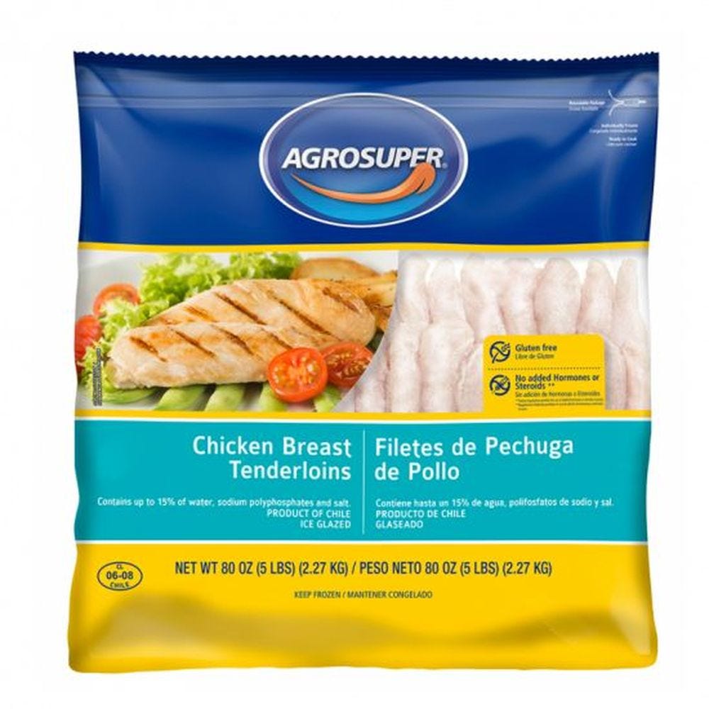 Agrosuper Chicken Breast, Tenderloins 80 Oz