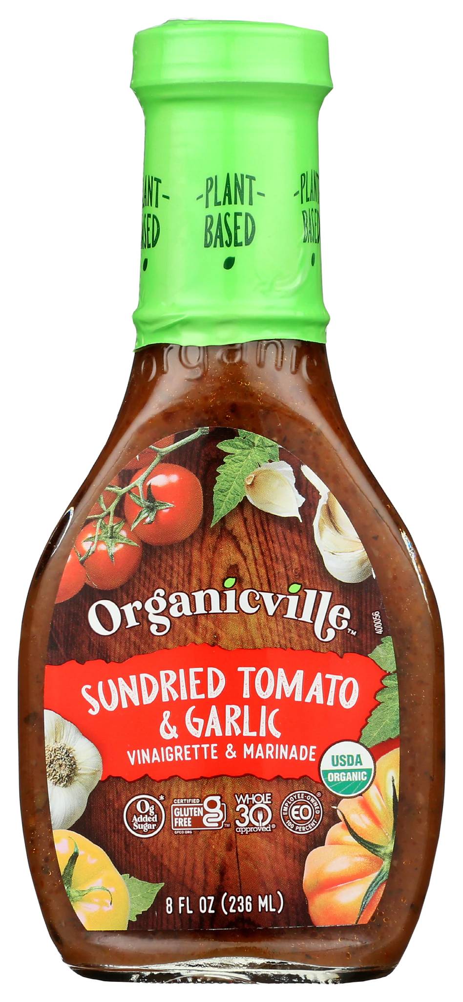 Organicville Vinaigrette & Marinade, Sundried Tomato & Garlic 8 Fl Oz