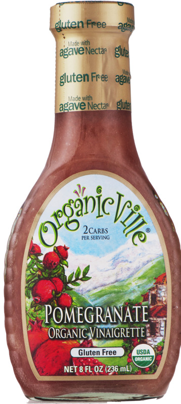 Organicville Vinaigrette, Organic, Pomegranate 8 Oz
