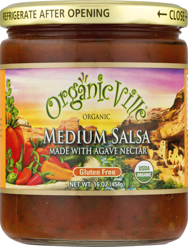Organic Ville Medium Salsa 16 Oz