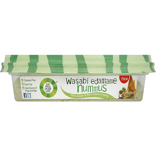 Eat Well Enjoy Life Hummus, Wasabi Edamame, With Ginger & Black Sesame Topping, Mild + 10 Oz