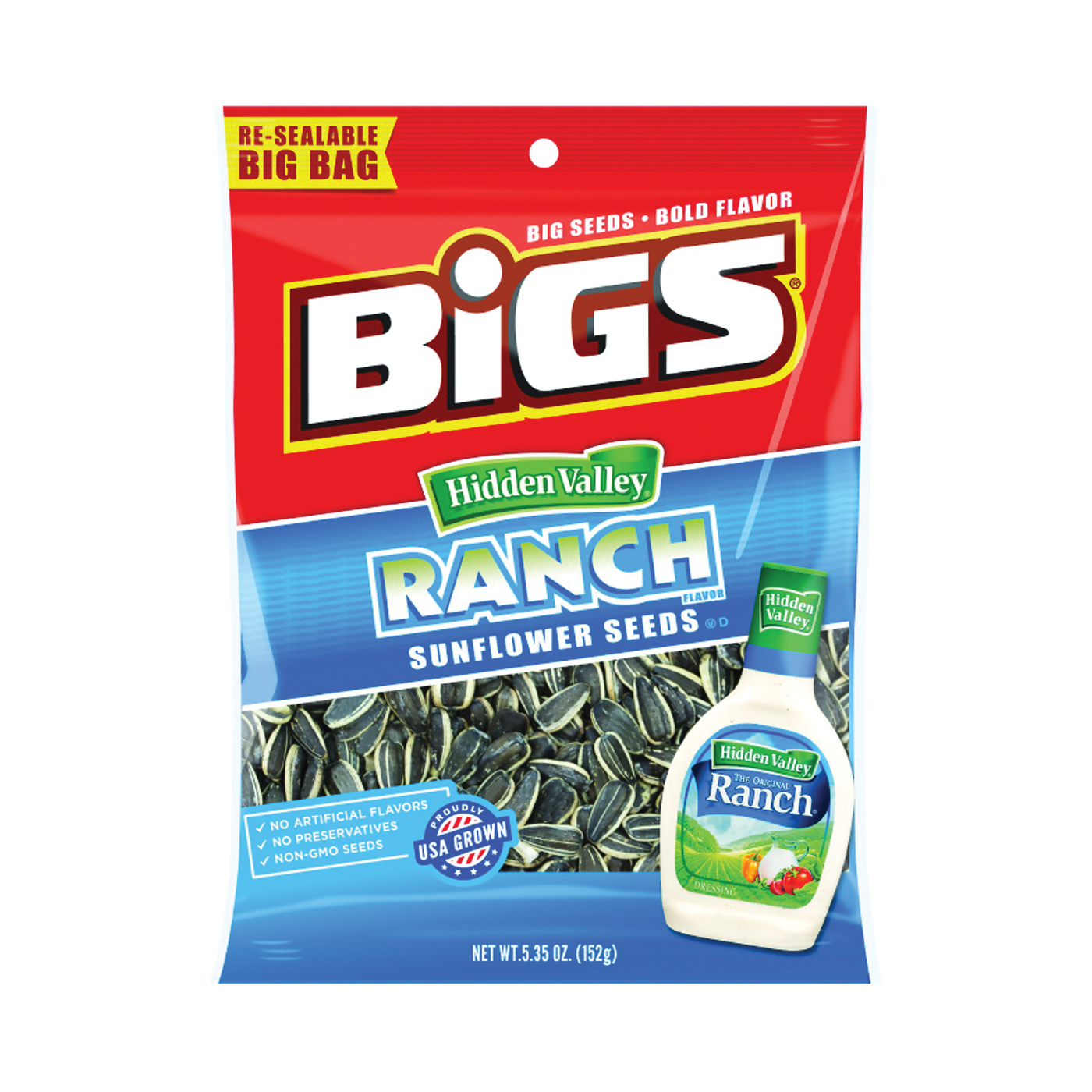 Bigs Hidden Valley Zesty Ranch Sunflower Seeds, 5.35 Oz