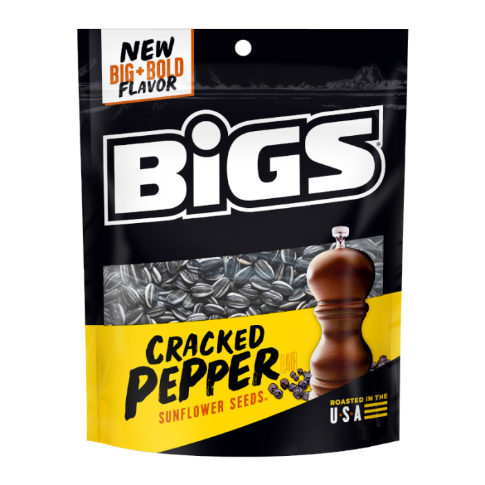 Bigs Sunflower Seeds Sea Salt & Cracked Black Pepper Peg Bag 5.35oz - 12CT