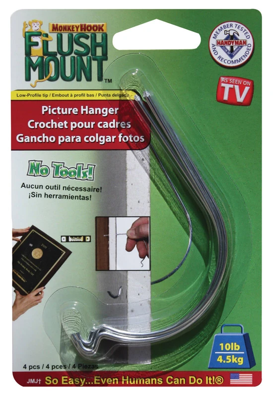 Monkey Hook Flush Mount Picture Hanger 15 Lb
