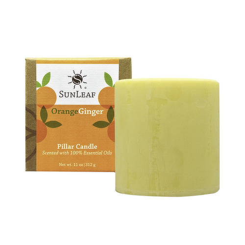 SunLeaf Naturals Orange Ginger Natural Pillar Candle