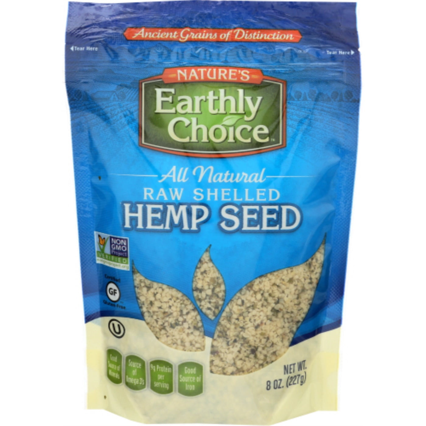 Nature's Earthly Choice Hemp Seed, Raw, Shelled 8 Oz