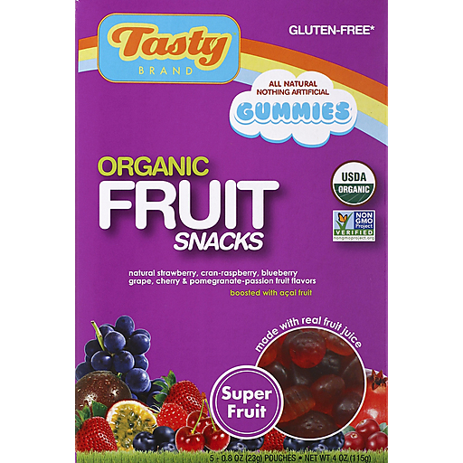 Tasty Organic Fruit Snacks Superfruit - 5 Ct, (Tasty Brand)