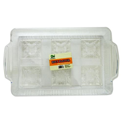 Rectangular Platter 13.8"""" X 10.6"""" X 1.3"""" Clear