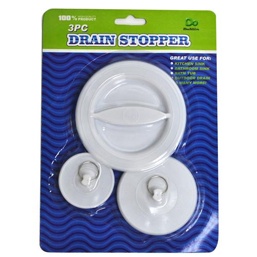 Drain Stoppers Rubber Assorted 3 Piece