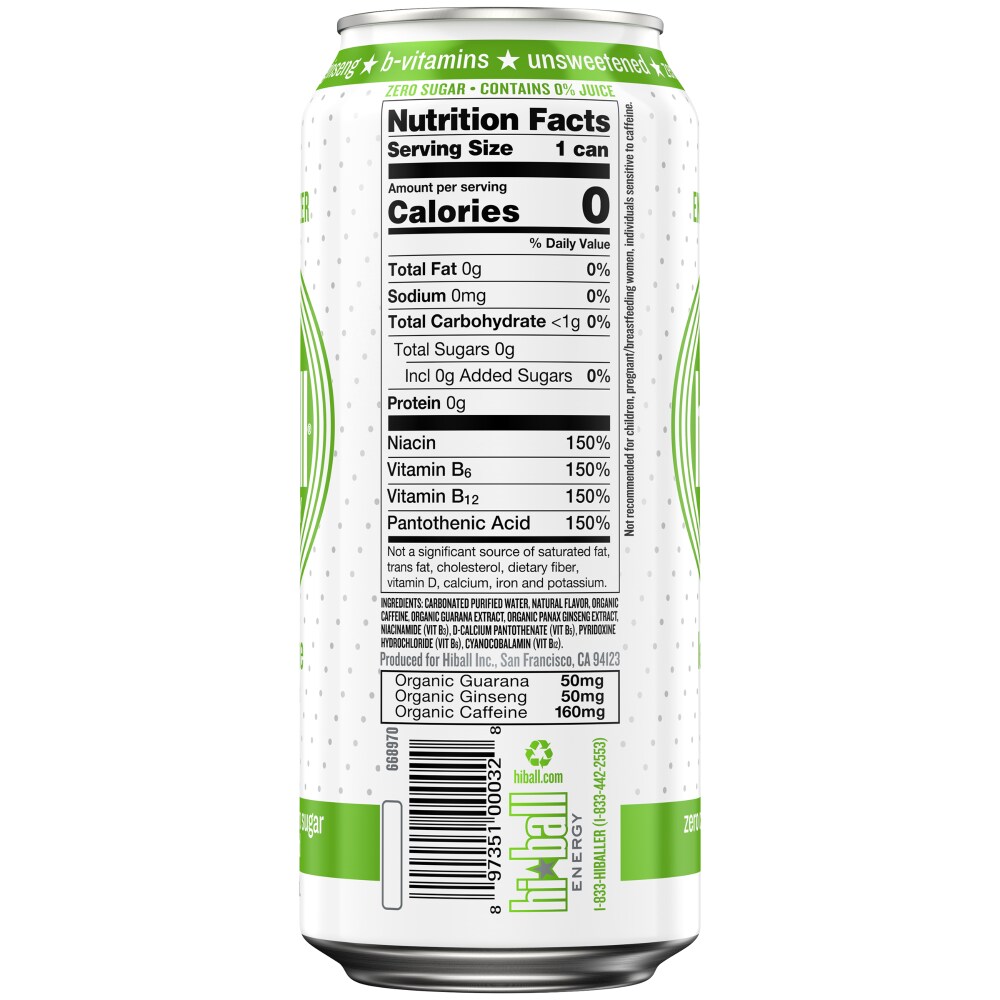 HiBall Lemon Lime Sparkling Energy Drink