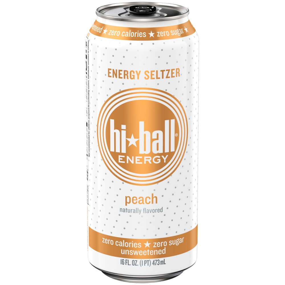 Hiball Peach Sparkling Energy Water 16oz Can