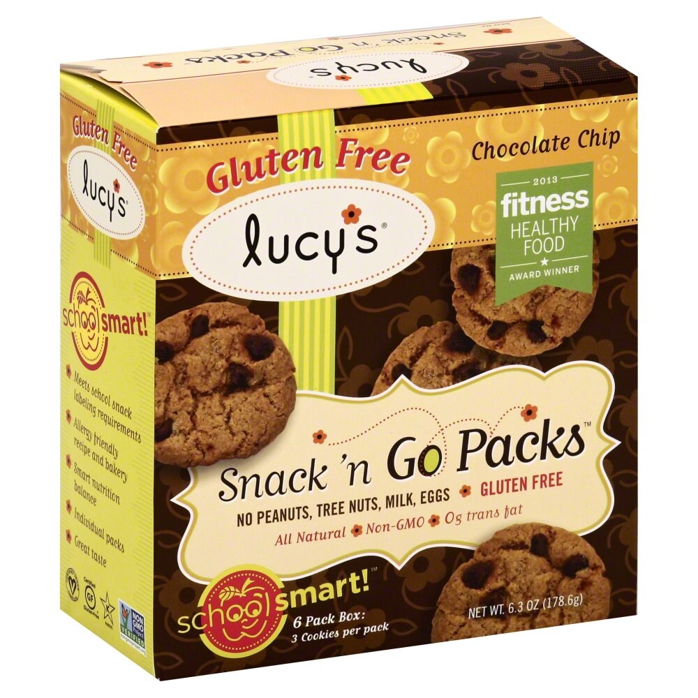 Lucy's Dr. Cookies Chocolate Chip Snack N' Go Packs Case Of 8 6.3 Oz