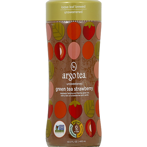 Argo Tea Unsweetened Green Strawberry — 13.5 Fl Oz