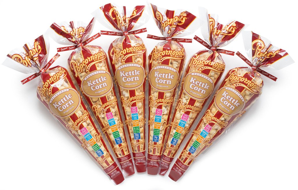 Popcornopolis Kettle Corn Popcorn, 4.5 Oz. Gift Cone