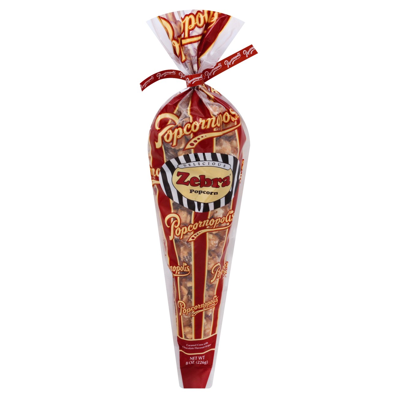 Popcornopolis Gourmet Zebra Popcorn, Caramel Chocolate