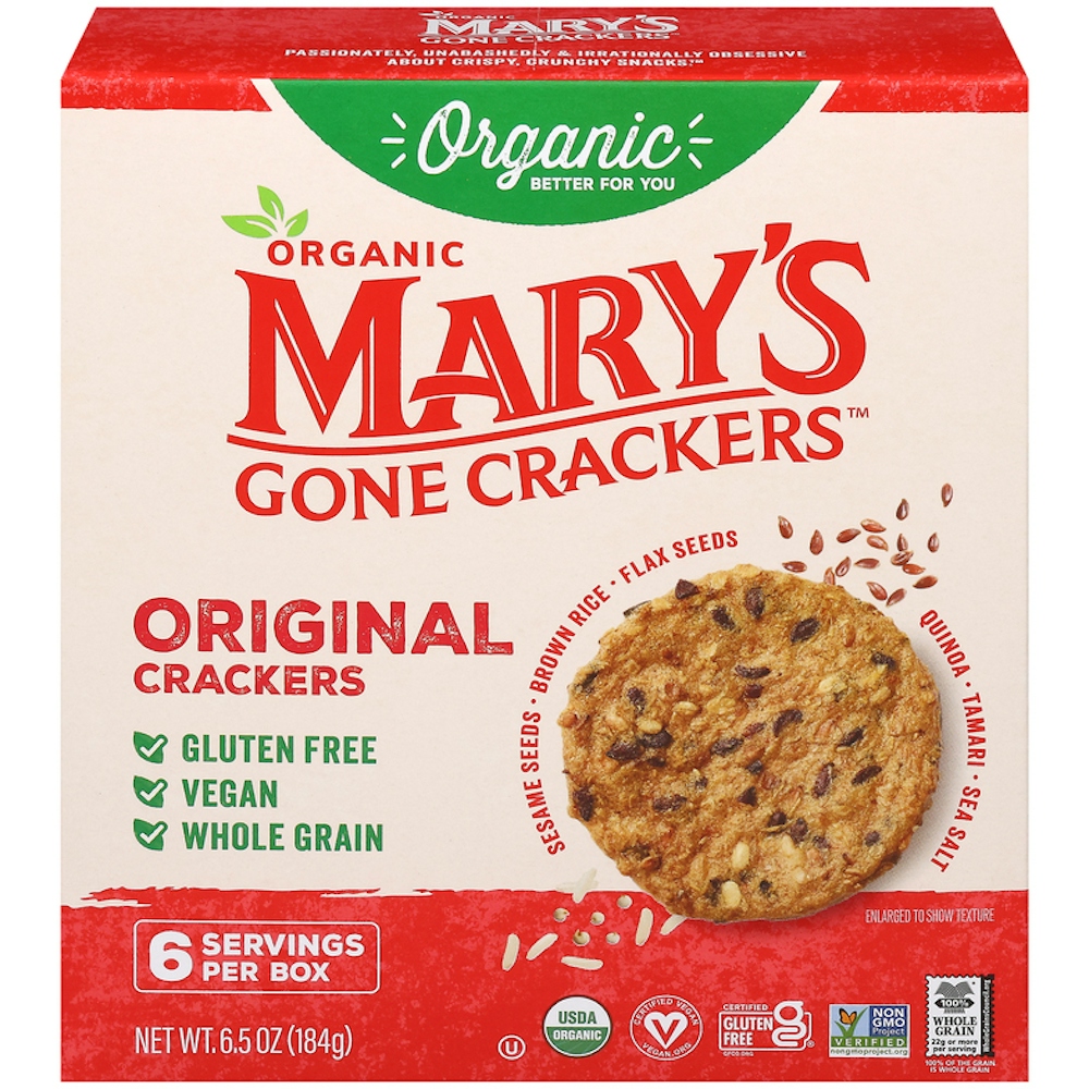 Mary's Gone Crackers Original Organic Brown Rice, Flax & Sesame Seeds, Gluten Free, 6.5 Ounce