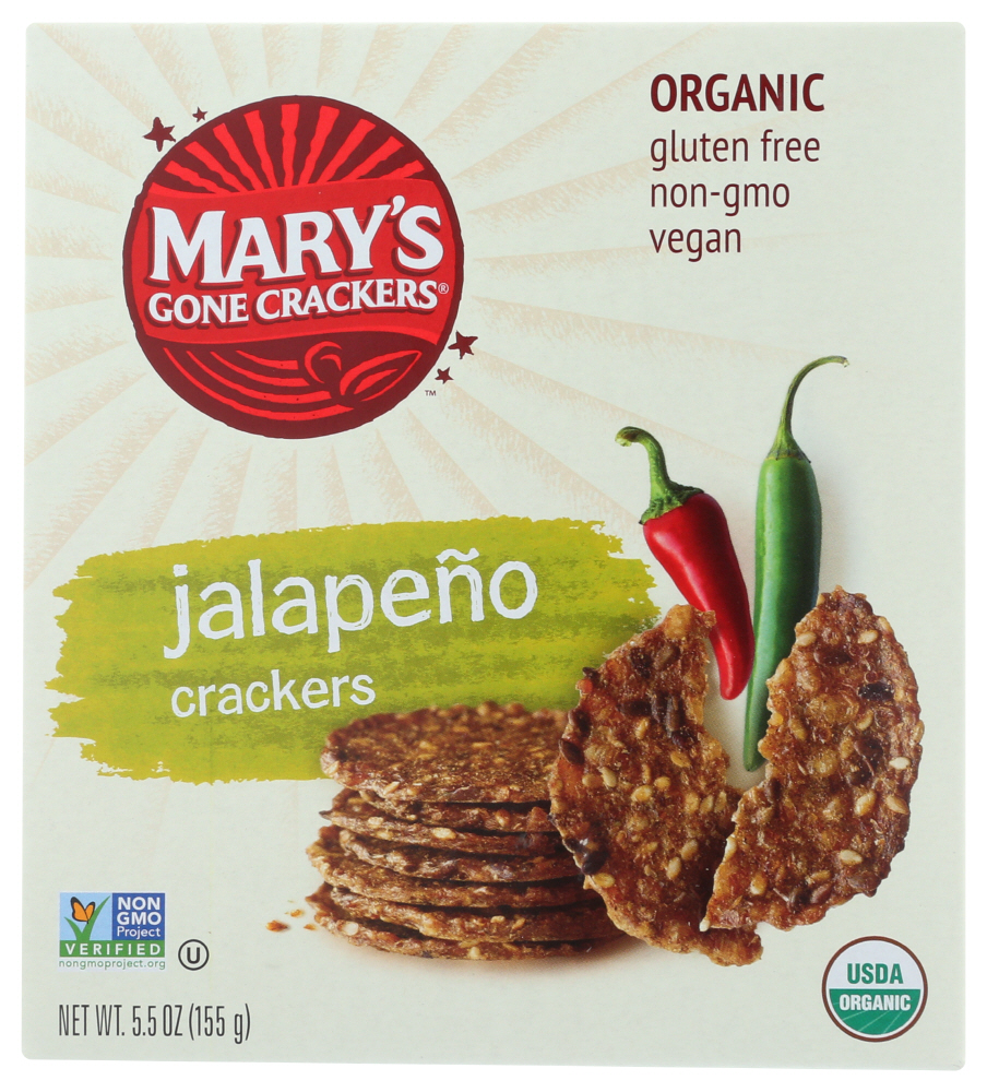 Mary's Gone Crackers Organic Hot N Spicy Jalapeno, 5.5 Ounce