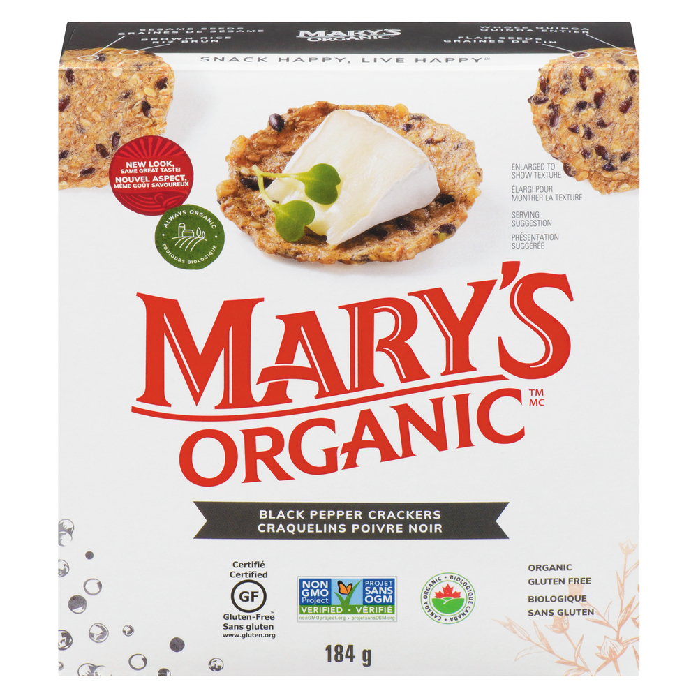 Mary's Gone Crackers Black Pepper Organic Brown Rice, Gluten Free, 6.5 Oz