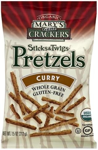 Mary's Gone Crackers Pretzels, Organic, Sticks & Twigs, Curry