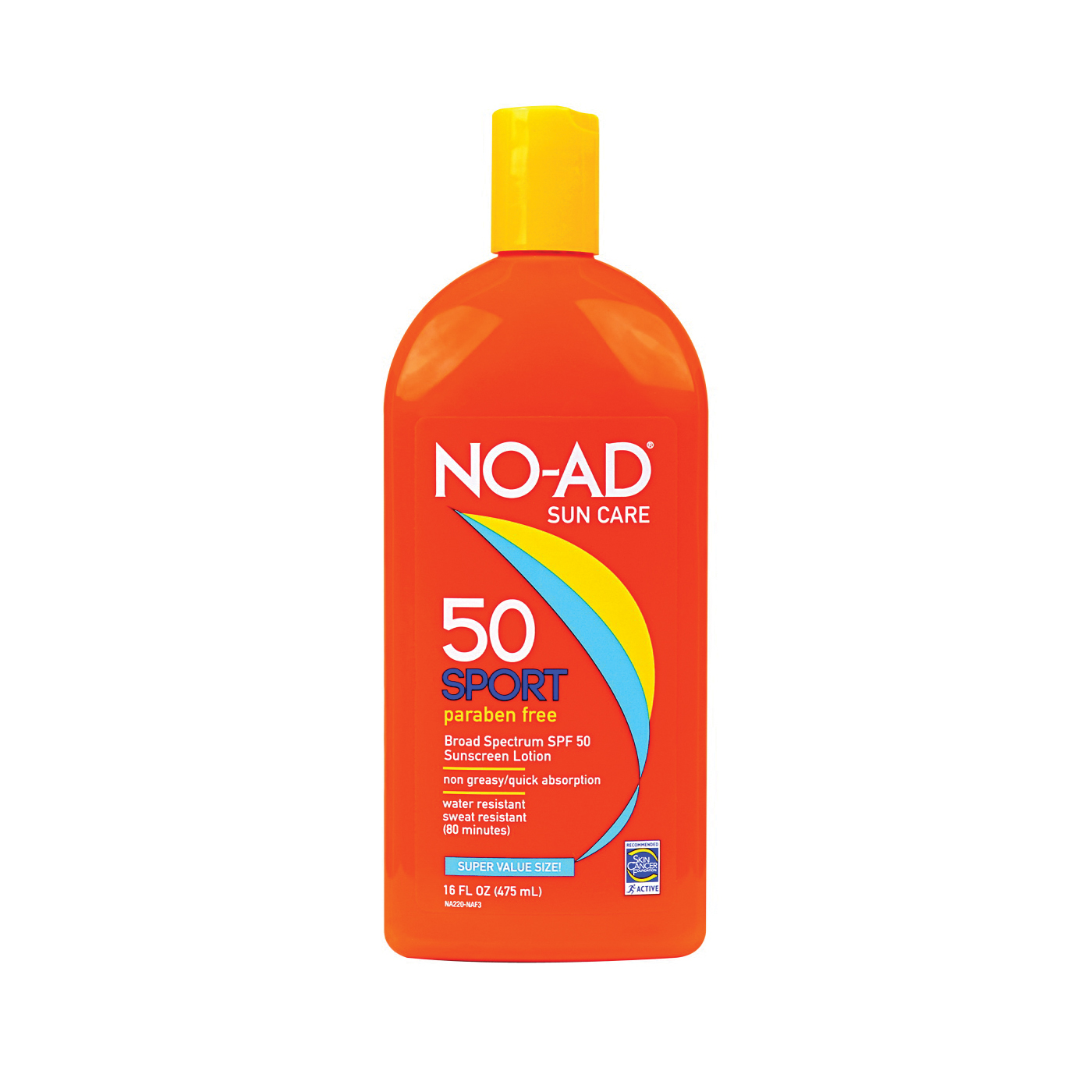 No-Ad Sunscreen, Sport, Lotion, SPF 50, Super Value Size