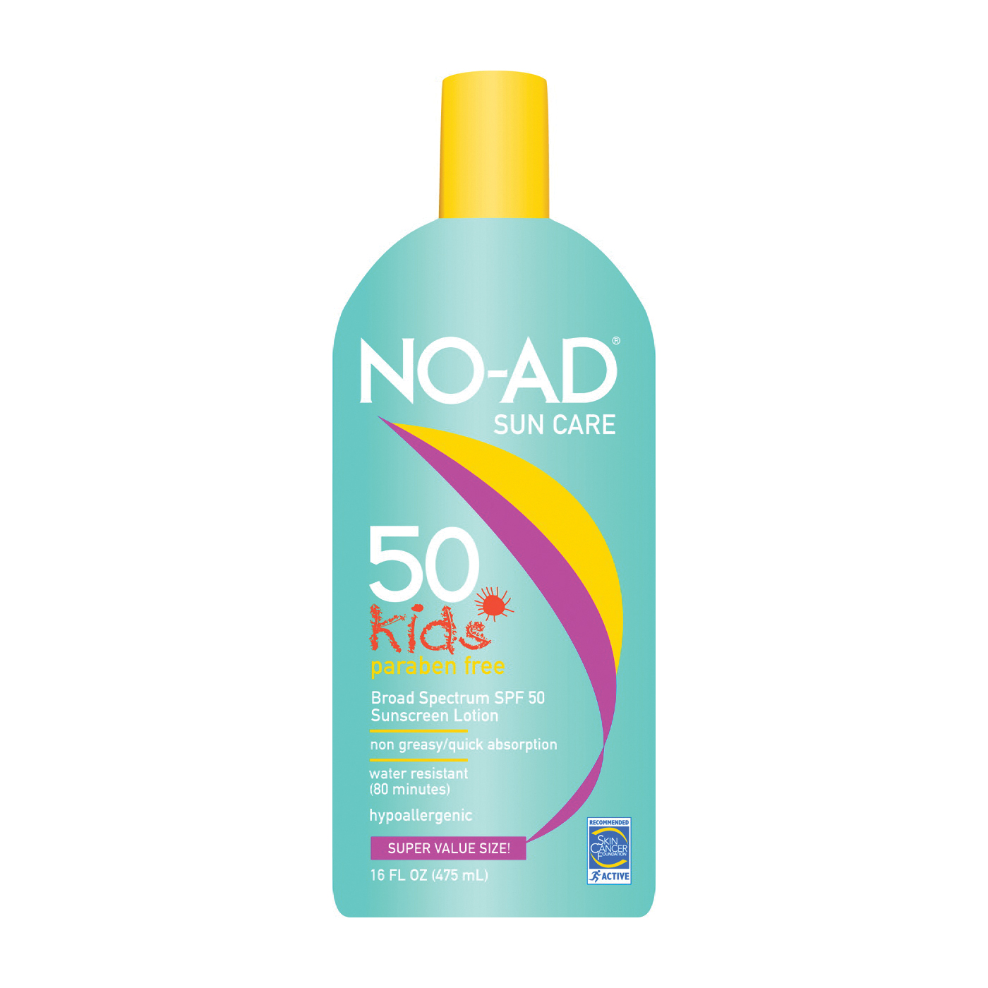 No Ad 50 Kids Sunscreen, Lotion, Broad Spectrum SPF 50, Super Value Size