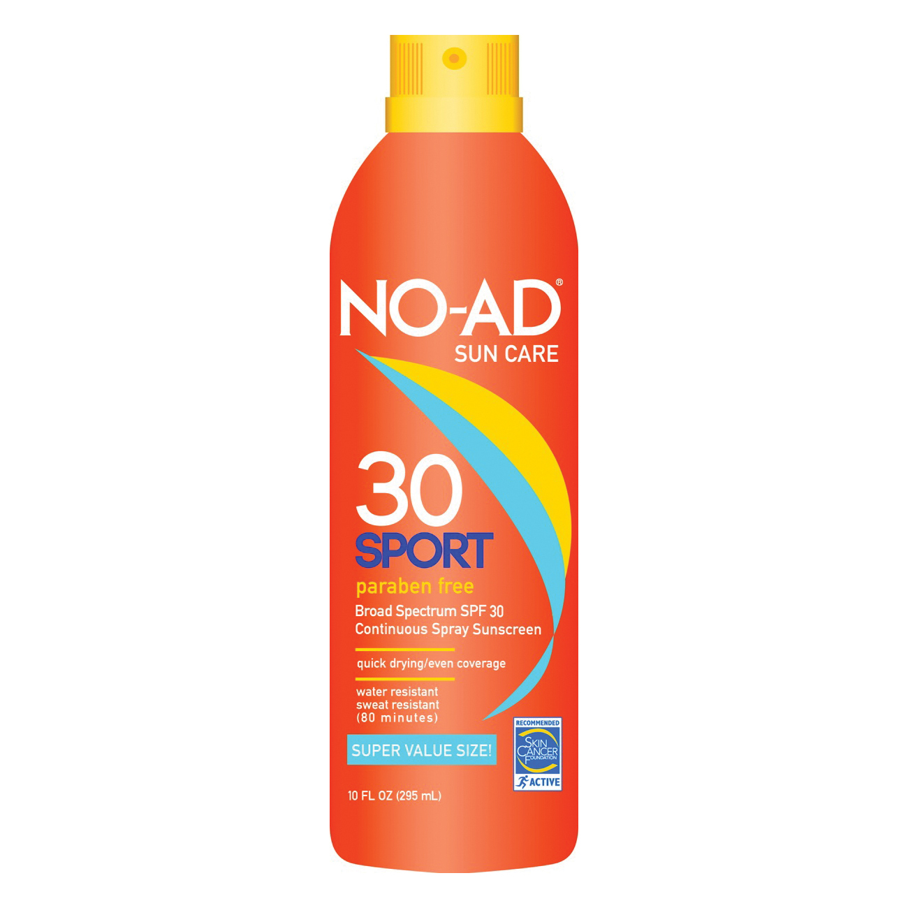 No-Ad Sun Care Sport Continuous Sunscreen Spray, SPF 30 - 10 Oz