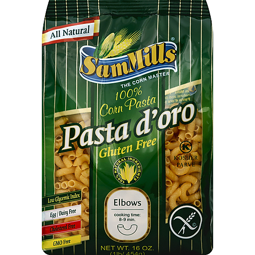 Sam Mills Pasta D'Oro Pasta, 100% Corn, Elbows