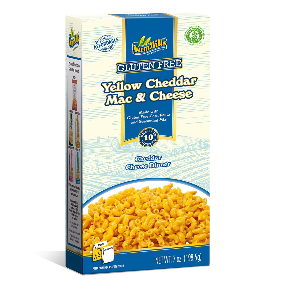 Sam Mills Mac & Cheese, Gluten Free, Yellow Cheddar 7 Oz