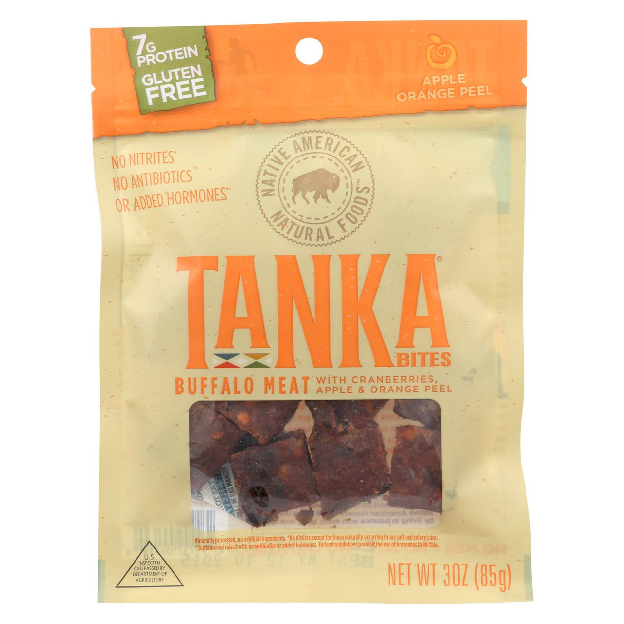 Tanka Buffalo Meat Bites, With Cranberries, Apple & Orange Peel