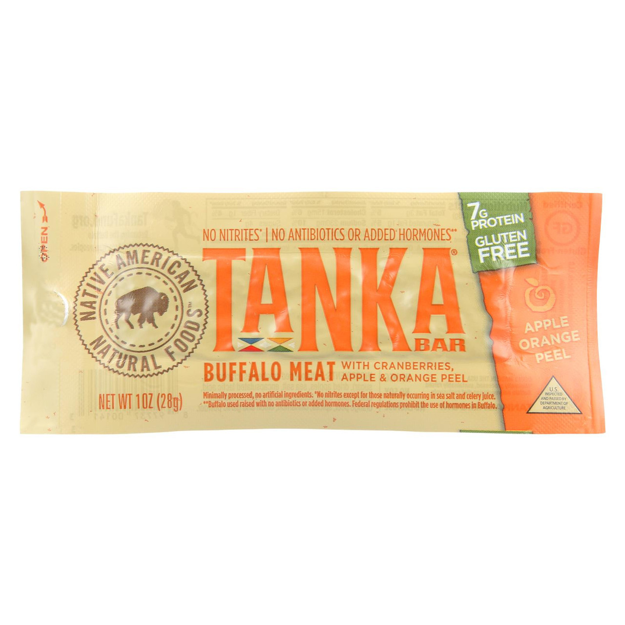 Tanka Buffalo Meat Bar, With Cranberries, Apple & Orange Peel