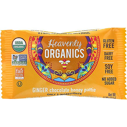 Heavenly Organics Chocolate Ginger Honey Pattie, .39 Oz