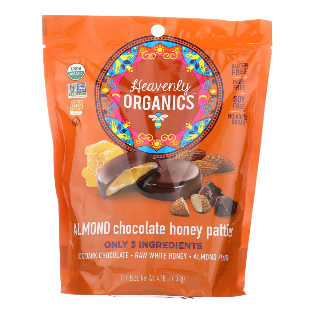 Heavenly Organics Almond Chocolate Honey Patties, 4.66 Oz