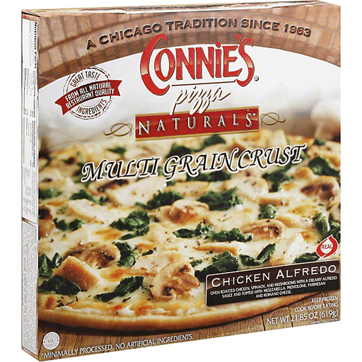 Connies Naturals Pizza, Multi Grain Crust, Chicken Alfredo