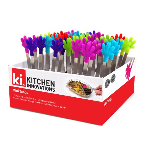 Kitchen Innovations Assorted Colors Silicone Hand Shaped Mini Tongs
