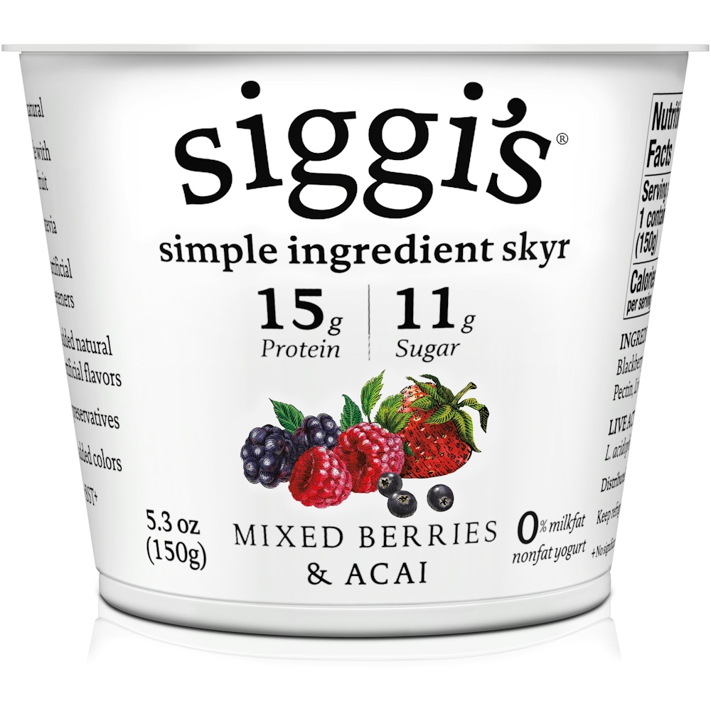Siggi's Icelandic Nonfat Yogurt, Strained, Mixed Berries & Acai