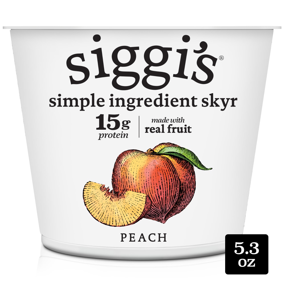Siggi's Yogurt, Peach, Fat Free 5.3 Oz