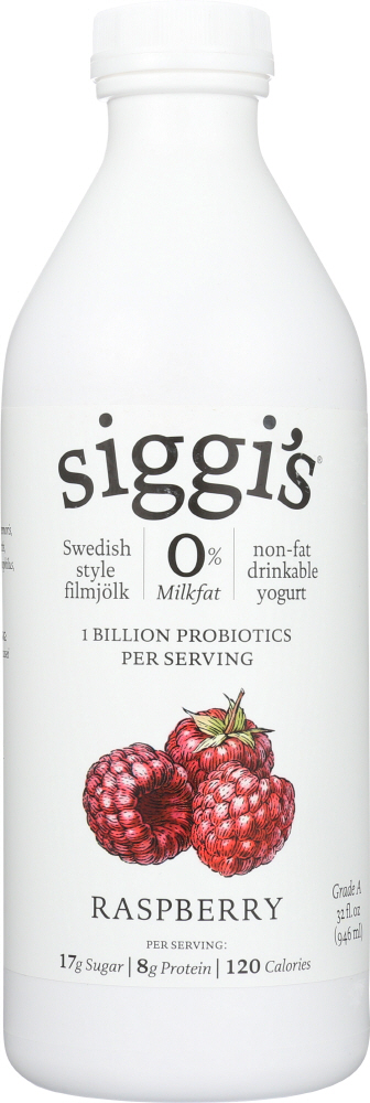 Siggi's Drinkable Yogurt, Nonfat, Raspberry, Probiotic 32 Oz