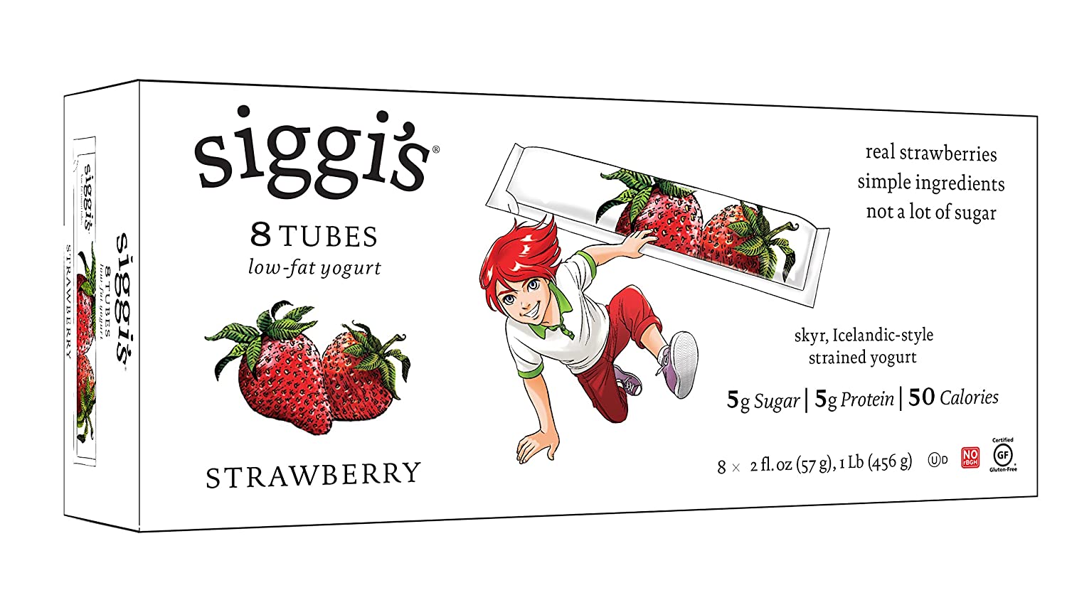 Siggi's Low-fat Strawberry Yogurt Tubes - 2oz / 8ct
