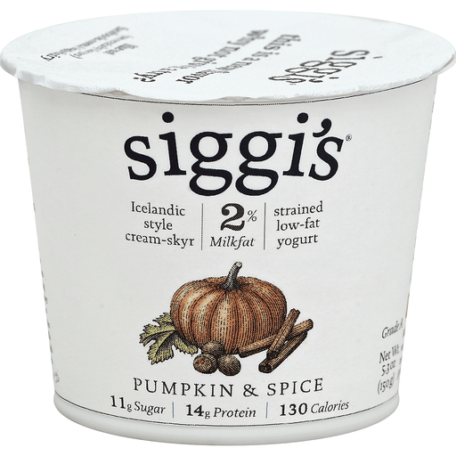 Siggi's Yogurt, Icelandic Style Cream-Skyr, Low-Fat, Strained, Pumpkin & Spice