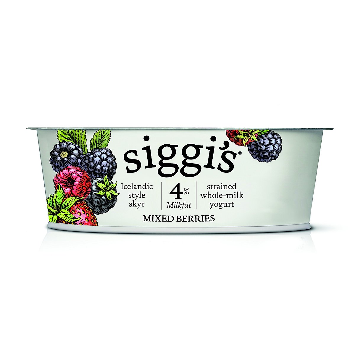Siggi's Yogurt, Whole Milk, Icelandic Style Skyr, Strained, Mixed Berries
