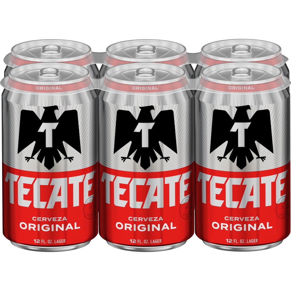 Tecate Original Mexican Lager Beer, 6 Pack, 12 Fl Oz Cans