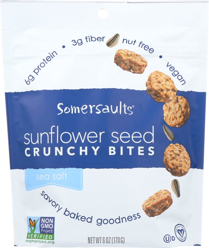Somersaults Sea Salt Sunflower Seed Crunchy Bites 5 Oz Stand Pack