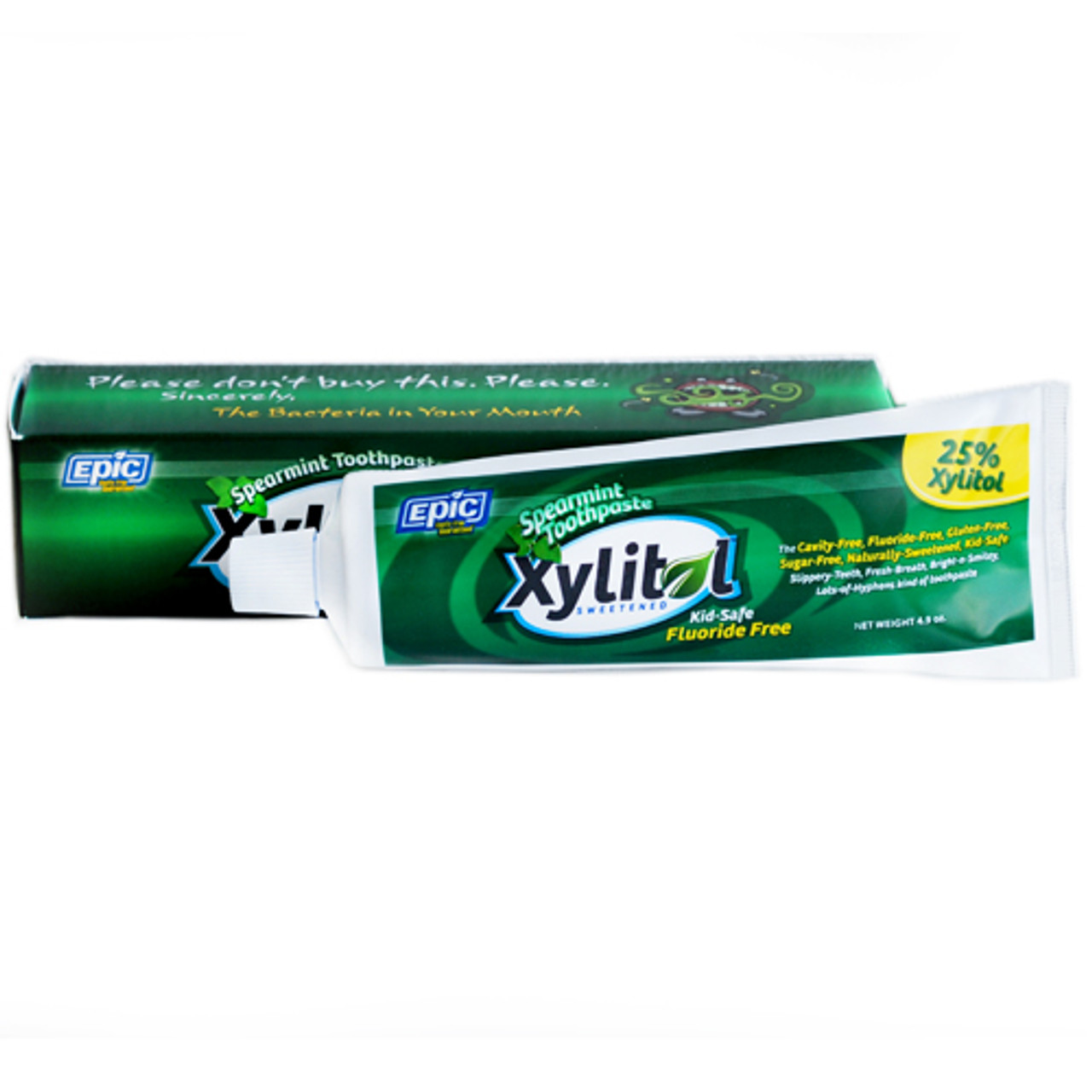 Epic Dental Fluoride Free Xylitol Toothpaste - Spearmint - 4.9 Oz