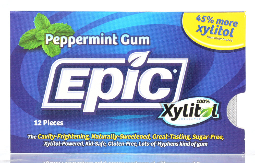 Epic Dental Gum, 100% Xylitol Sweetened, Peppermint