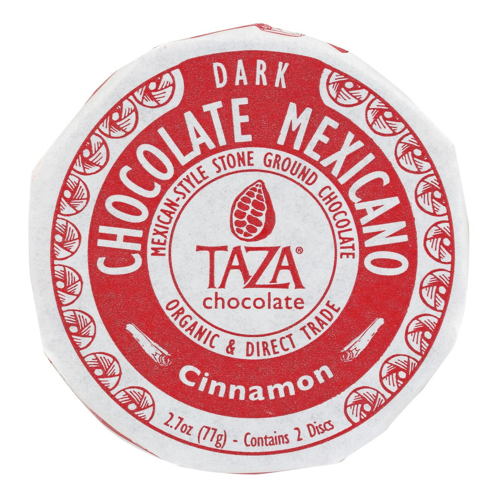 Taza Chocolate Organic Mexicano Discs - 50 Percent Dark - Cinnamon - 2.7 Oz - Case Of 12