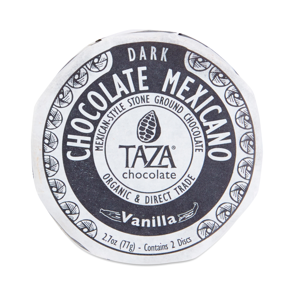 Taza Chocolate Organic Mexicano Disc 50 Dark Vanilla, 2.7 Ounce, Vegan