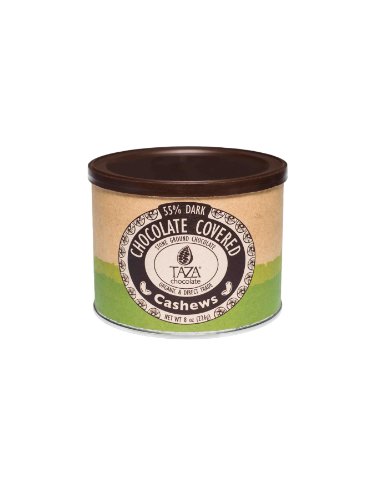 TAZA chocolate Organic, 55% Dark Stone Ground Covered Cashews, 8 Oz (226 G)